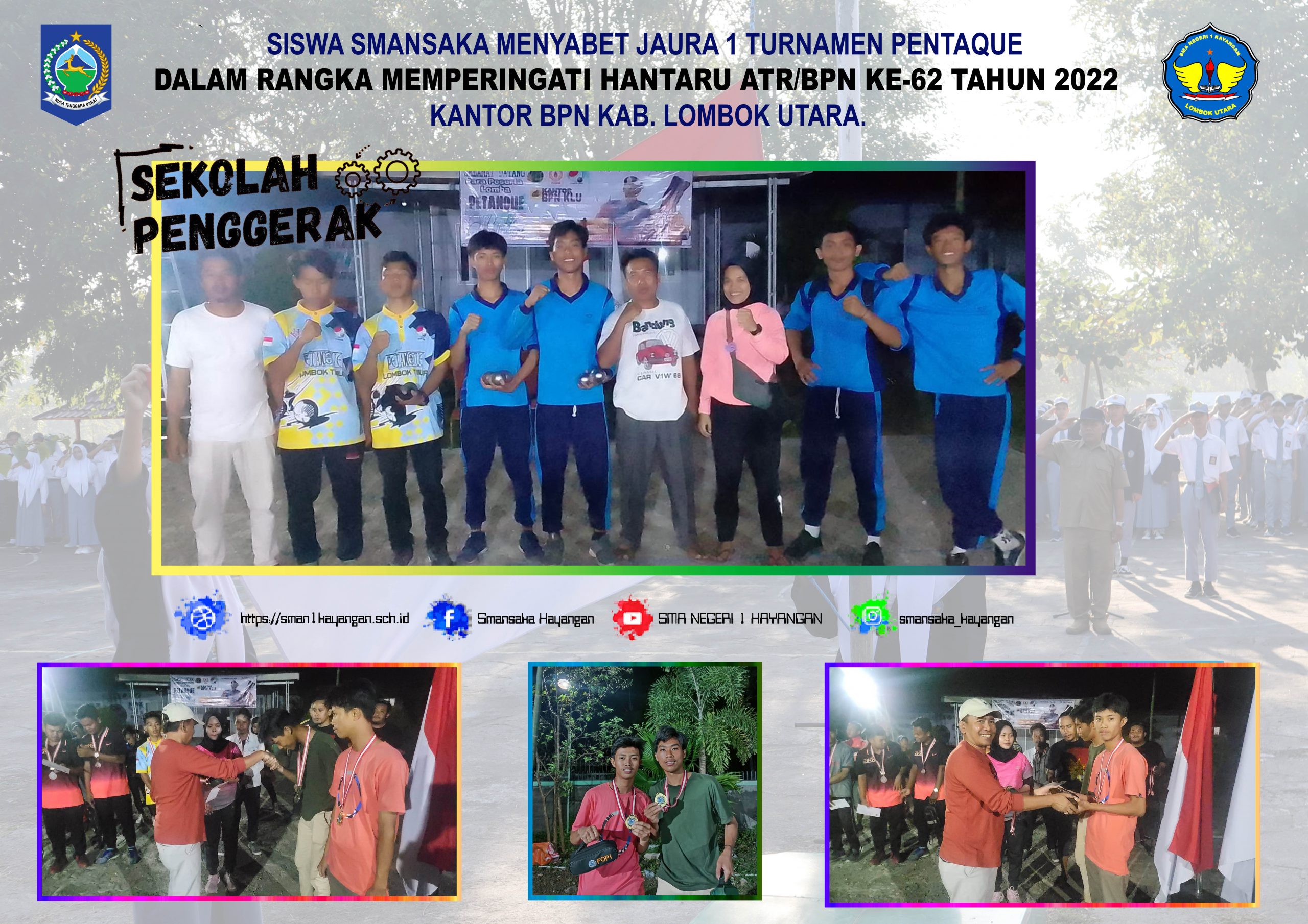 tim Petanque SMAN 1 kayangan dan berhasil mendapatkan Juara 1 Pentaque dalam kejuaraan daerah tingkat Provinsi NTB tim Petanque SMAN 1 kayangan dan berhasil mendapatkan Juara 1 Pentaque dalam kejuaraan daerah tingkat Provinsi NTB