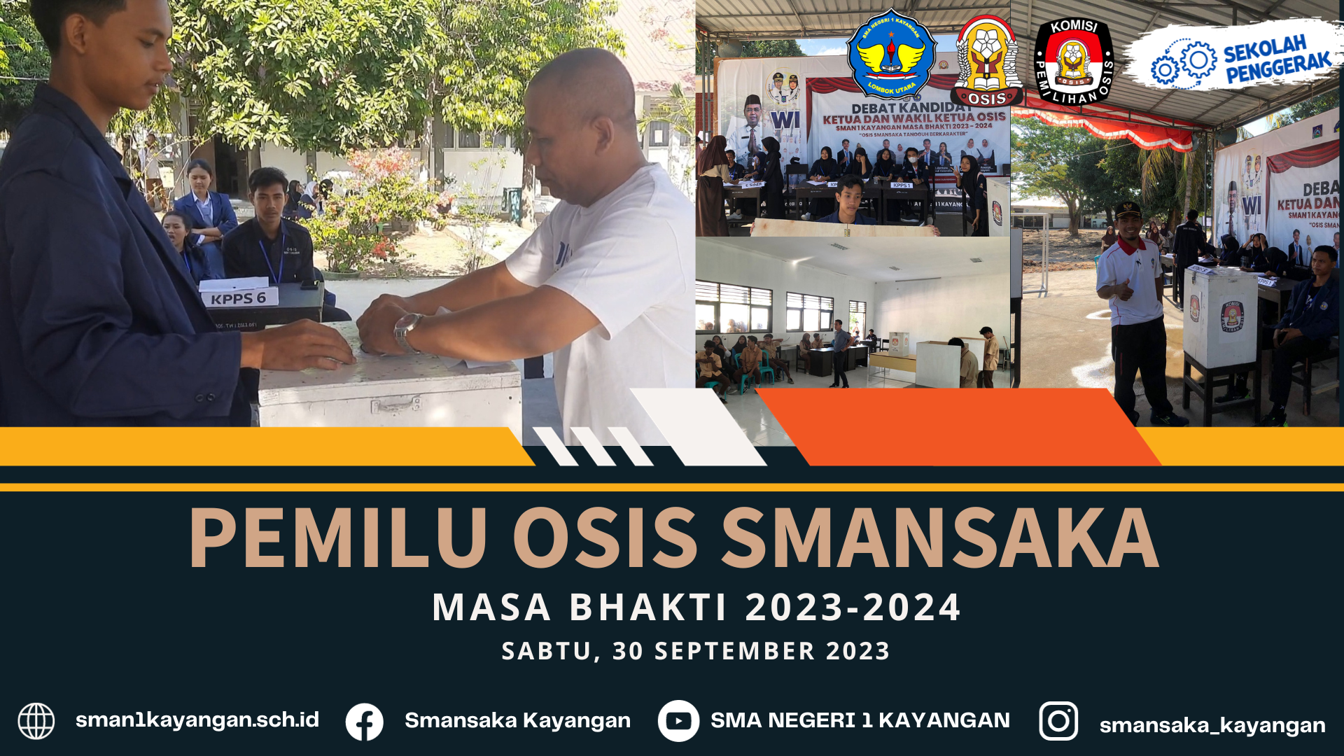 PEMILU OSIS SMAN 1 KAYANGAN MASA BHAKTI 2023-2024 MENJADI PEMBELAJARAN DEMOKRASI YANG RIIL BAGI SISWA.